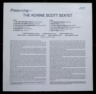 The Ronnie Scott Sextet Fontana SFL 13079 Stereo LP 2