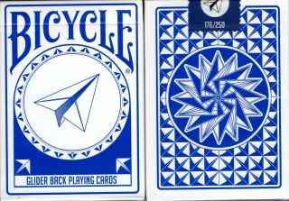 Glider Back Marked Gilded Bicycle Playing Cards Poker Size Deck Uspcc Custom