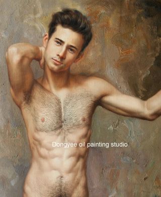 Art Prints Male Nudes Portrait Young Men Canvas Transfer Giclee Print 20 " X24 "
