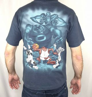 Vintage 90s Space Jam T Shirt Medium Michael Jordan Looney Tunes Monstars 1996