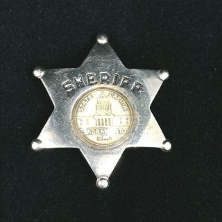 Vintage Sheriff Badge Sacramento State Capitol Fort Brand Souvenir
