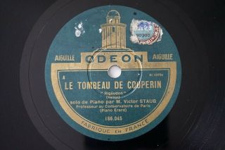 Victor Staub Ravel Le Tombeau De Couperin 78rpm Odeon 166.  045