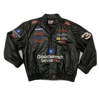Dale Earnhardt Sr Black Leather Jacket Chase Authentics Xxxl Nascar Rare Vintage