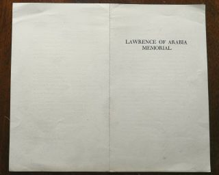 Lawrence of Arabia Memorial Leaflet for St Paul ' s Cathedral Memorial c1935 2