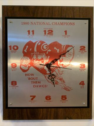 Georgia Bulldogs Jack Davis 1980 National Champions Clock12/0 Howbout Them Dawgs