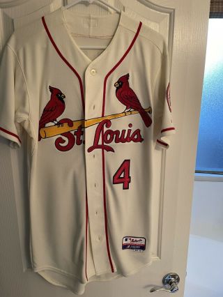 St Louis Cardinals Jersey Majestic Cool Base Stan Musial 6 Authentic - Molina