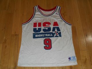 Vintage Champion Michael Jordan 1992 Usa Basketball 9 Dream Team Jersey 48 Bulls