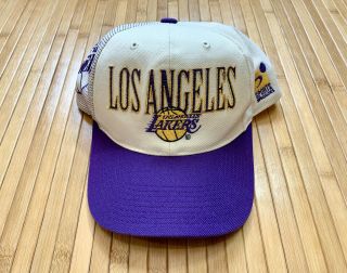 Vintage Los Angeles Lakers Snapback Hat Laser Sports Specialties La Shadow Nba