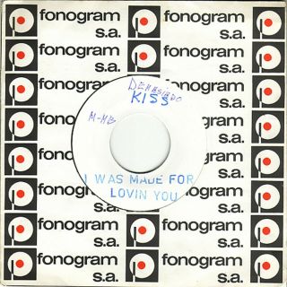 Kiss - I Was Made For Loving You - Spanish 7 " Single White Label Promo