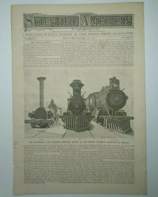 Scientific American The Baltimore & Ohio Railroad " Exhibit At The Worlds.