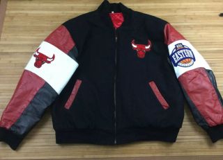 Vintage Chicago Bulls Jeff Hamilton Wool/leather Jacket Size Xl Jordan