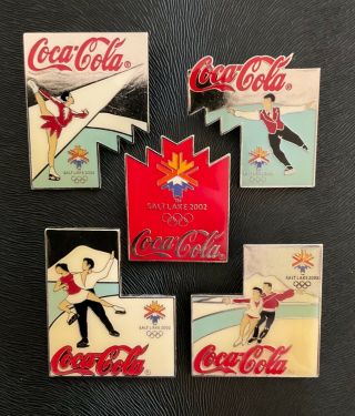 Set Of 5 Coca - Cola Olympic Pins - Salt Lake City