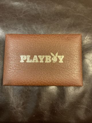 Vintage Playboy Vip Double Deck Playing Cards With Leather Covered Case 1978
