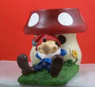 Disney Store 3d Mickey Mouse Gnome Planter Pot / Vase - Hard To Find