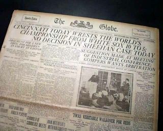1919 Black Sox Scandal Baseball World Series Chicago White Final Game Newspaper