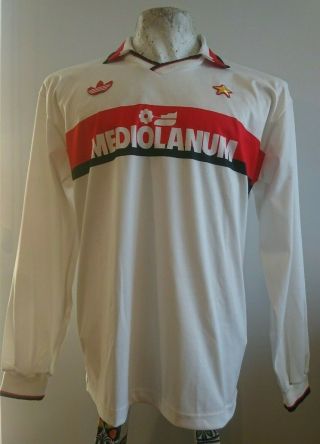 Ac Milan Adidas Away 1990 Long Sleeves Jersey Shirt Maglia Italy Mediolanum