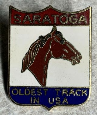 Vintage Saratoga Oldest Horse Race Track In Usa Lapel Hat Pin [d]