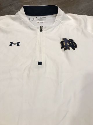 Coach ISSUED NOTRE DAME FOOTBALL UNDER ARMOUR Half ZIP PULLOVER XXL Jacket Shirt 2