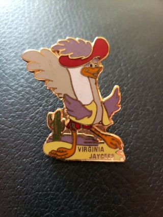 Virginia Jaycee 1982 Vintage Road Runner Red Hat Enamel Lapel Pin Rare