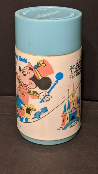 Vintage 1970s Aladdin Walt Disney World Thermos Mickey Mouse Riding A Train 2