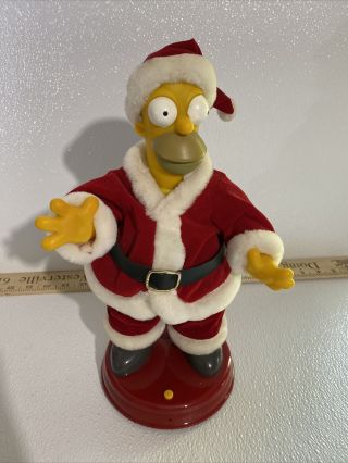 Homer Simpsons Large Talking And Dancing Santa Christmas Animated Gemmy 2002