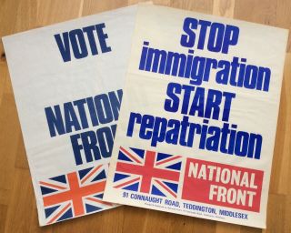 2x 1977/78 National Front Posters Nf Bnp Buf Nazi Fascist Skinhead Punk