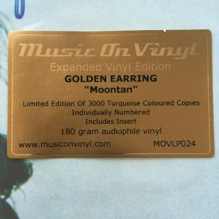 Golden Earring ‎– Moontan MOVLP024 EU LP Ltd Edition,  Numbered,  Turquoise 2
