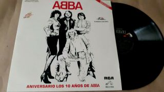 Abba - Aniversario 10 AÑos - Lp Mexico Promo Radio Unique Cover Ps Rca