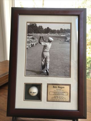 Ben Hogan Famous 1 Iron Shot 1950 Us Open Champion Photo Framed Hogan Golf Ball