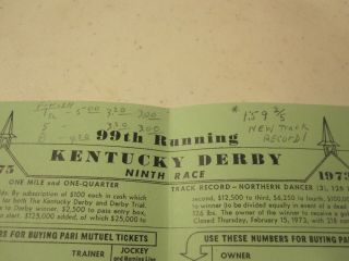 1973 KENTUCKY DERBY OFFICIAL RACING PROGRAM SECRETARIAT TRIPLE CROWN WINNER 3