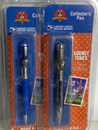 Vintage Usps 1997 Looney Tunes Tweety & Marvin Ink Collector’s Pens By Stylus