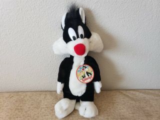 Sylvester The Cat Plush W/ Tag 1990 - Warner Bros Mighty Star Looney Tunes Stuffed