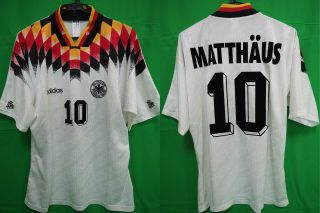1994 - 1995 Germany Deutschland Dfb Jersey Shirt Trikot Home Adidas Matthaus 10 L