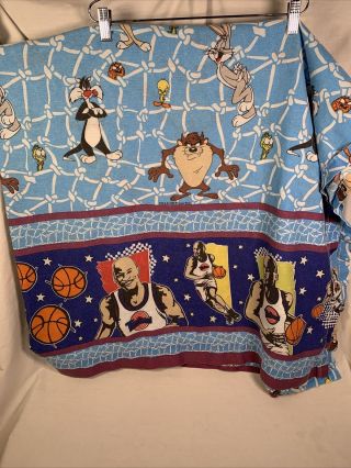 Vintage Warner Bros 1996 Space Jam Twin Size Comforter Blanket Michael Jordan