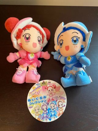 2 Magical Ojamajo Doremi Plush Dolls Ufo Catchers Banpestro Blue And Pink 2001