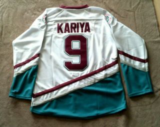Nhl Mighty Ducks Of Anaheim Paul Kariya White Stitched Hockey Jersey Sz.  L