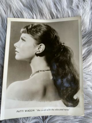 Vintage Patti Waggin Sexy Burlesque Dancer Stripper Strip Tease 8x10 Photo Bw