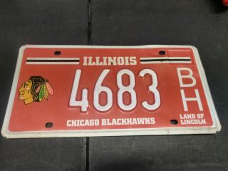 Chicago Blackhawks Illinois License Plate (e2)