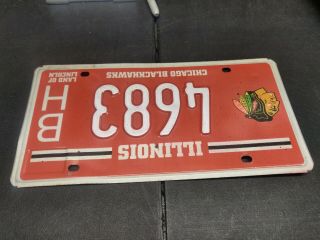 Chicago Blackhawks Illinois license plate (E2) 2