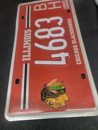 Chicago Blackhawks Illinois license plate (E2) 3