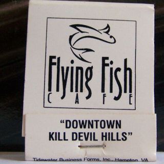 Rare Vintage Matchbook Cover D1 North Carolina Outer Banks Flying Fish Cafe Devi