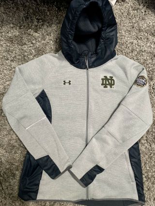 Notre Dame Football Under Armour 2016 Shamrock Series Jacket XL Stitched Hooded 2