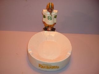 Custom 1960s Fred Kail Green Bay Packers 66 Football Player & Stadium Ashtray