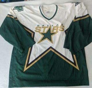 Vintage Dallas Stars Nhl Ccm Hockey Jersey Size 60 Goalie Style 3xl Strap