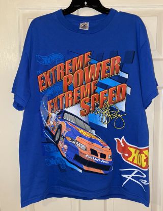Kyle Petty Blue T Shirt Hot Wheels Large Mens 2000