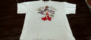 Vintage 90s Betty Boop Movie Star T - Shirt Size Xl White Diamond Dust Read