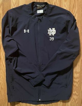 Notre Dame Football Team Issued Full Zip Jacket Size Medium 39
