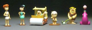 Vtg The Flintstones Pvc Figures Set Of 6 By Marx 1991 Plus Fred In Car Nm,
