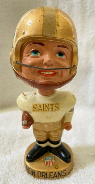 Vintage 1960s Afl Nfl Orleans Saints Bobblehead Nodder Bobble Head