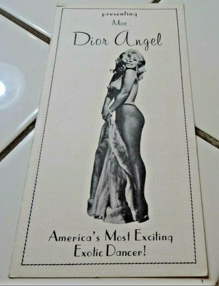 1960s Dior Angel Exotic Dancer Stripper Brochure Jack Ruby Marlon Brando Dallas